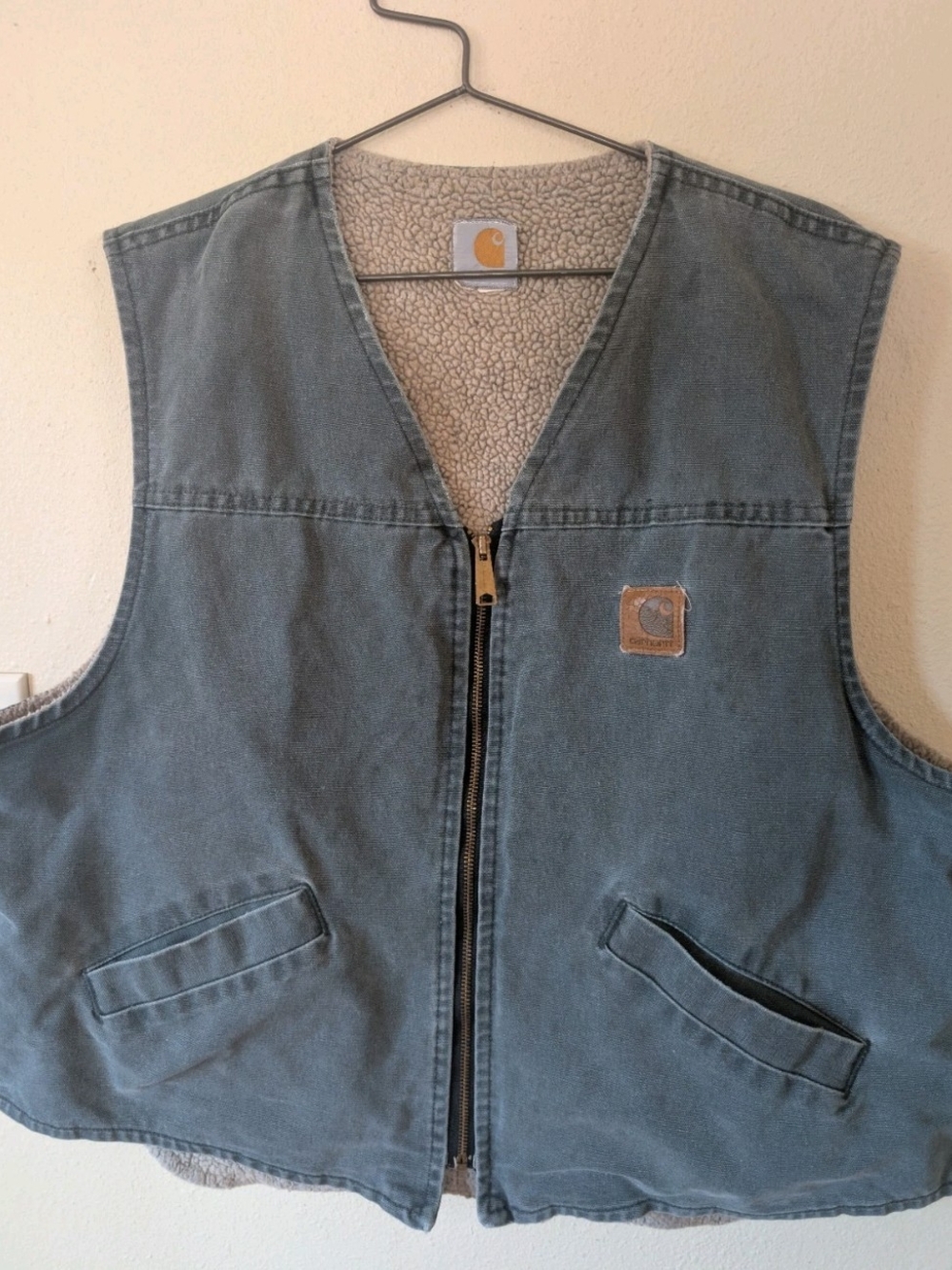 Carhartt Men's Lined Utility Vest Sunfaded Blue Gray